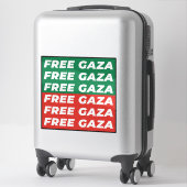Sticker Libérez Gaza - couleurs du drapeau palestinien (Sur valise)