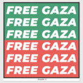 Sticker Libérez Gaza - couleurs du drapeau palestinien (Feuille)