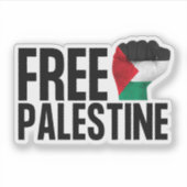 Sticker Libérez la Palestine Handfle drapeau palestinien B (Devant)
