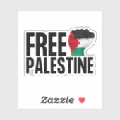 Sticker Libérez la Palestine Handfle drapeau palestinien B (Feuille)