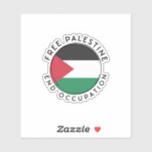 Sticker Libérez la Palestine, mettez fin à l'occupation (Feuille)