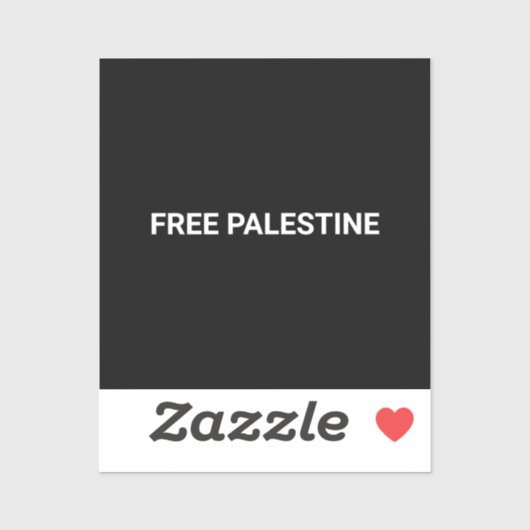 Sticker Libérez la Palestine noir blanc texte personnalisé (Feuille)