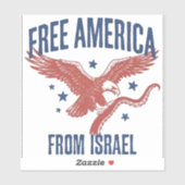 Sticker Libérez l'Amérique d'Israël (Feuille)