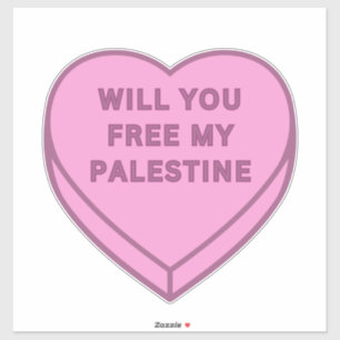 Sticker Libérez-vous ma Palestine ? Cute Candy Coeur doux