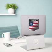 Sticker Libéria (Ordinateur portable sur le bureau)