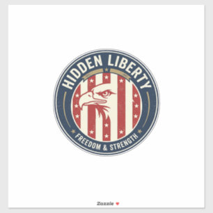 Sticker Liberté Cachée Patriotique Illusion Optique Patrio