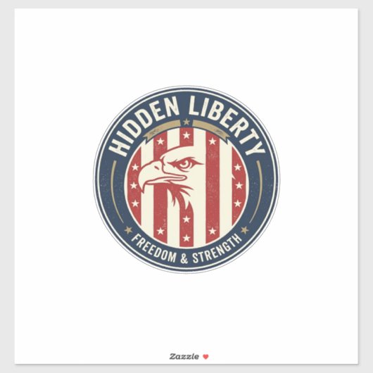 Sticker Liberté Cachée Patriotique Illusion Optique Patrio (Feuille)