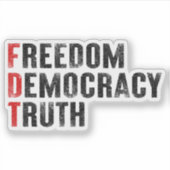 Sticker Liberté Démocratie Vérité (Devant)