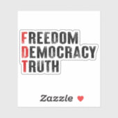 Sticker Liberté Démocratie Vérité (Feuille)