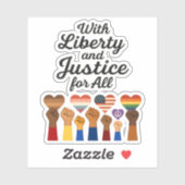 Sticker Liberté et justice pour tous pour la liberté de pr (Feuille)