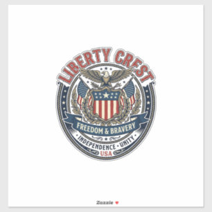 Sticker Liberty Crest Patriotique Patriotique Héraldique B