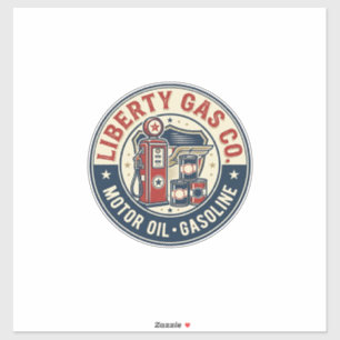 Sticker Liberty Gas Co Patriotique Station-service Patriot