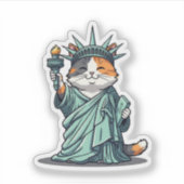 Sticker Liberty Kitty - Chat Statue de la Liberté (Devant)