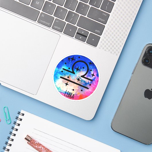 Sticker Libra (Ordinateur portable avec iPhone)