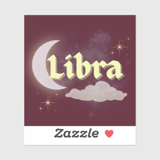 Sticker Libra Céleste esthétique Dreamy Moon Cloud Stars (Feuille)
