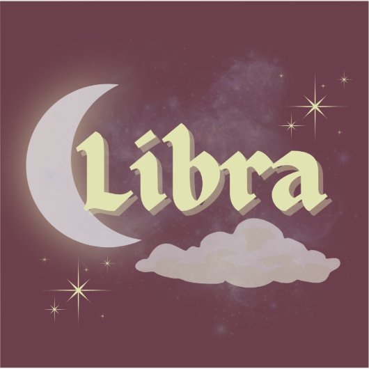 Sticker Libra Céleste esthétique Dreamy Moon Cloud Stars (Devant)