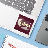 Sticker Libra Céleste esthétique Dreamy Moon Cloud Stars (Ordinateur portable avec iPhone)