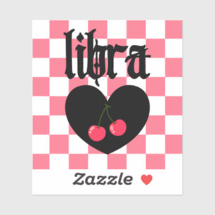 Sticker Libra Gothique esthétique À damiers Cherry Art