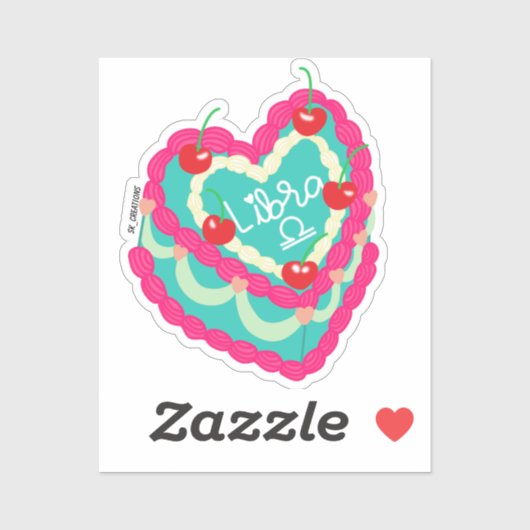 Sticker Libra Heart Cake (Feuille)