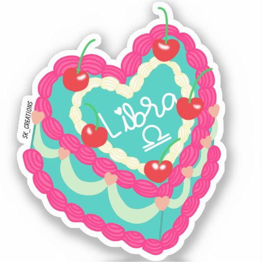 Sticker Libra Heart Cake (Recto)