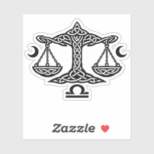Sticker Libra Sceau de la Lune Celtique Encre BurnsInHel