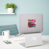 Sticker "Libre d'être moi" (Ordinateur portable sur le bureau)