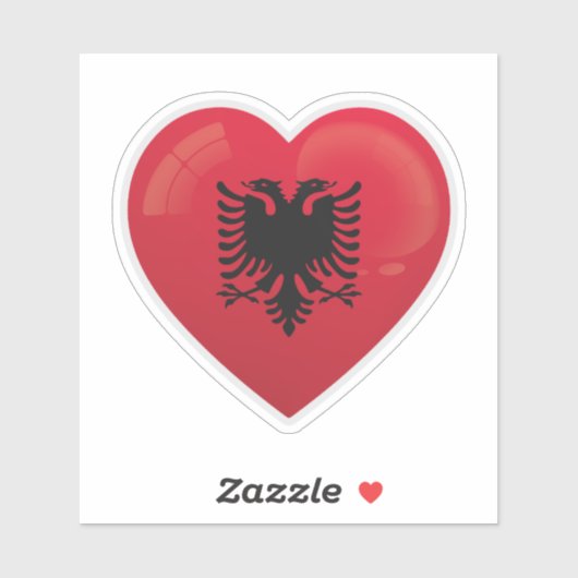 Sticker L'icône de l'amour Albanie (Feuille)