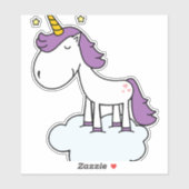 Sticker licorne adorable (Feuille)