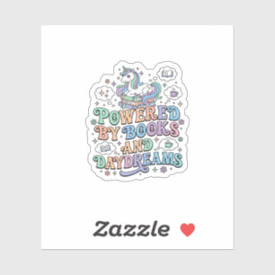 Sticker Licorne alimentée par les livres et les rêveries K