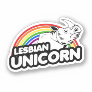 Sticker Licorne Arc-en-ciel Lesbienne