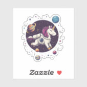 Sticker Licorne Astronaute de l'Espace (1) (Feuille)