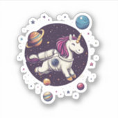 Sticker Licorne Astronaute de l'Espace (1) (Devant)