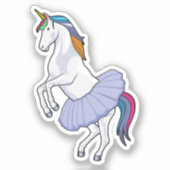 Sticker Licorne au ballet avec jupe (Recto)