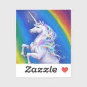Sticker Licorne avec Arc-en-Ciel (Feuille)