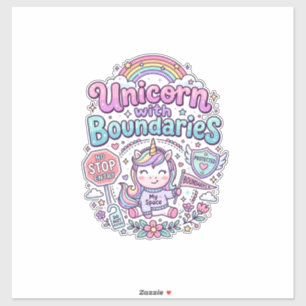 Sticker Licorne avec Charme de Vêtements Limites Graphique