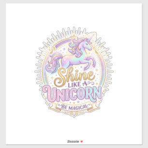 Sticker Licorne Brille Comme une Licorne POD Prêt Marché