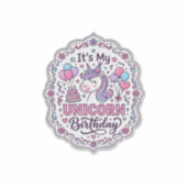 Sticker Licorne C'est Mon Anniversaire De Licorne T Shirt (Devant)