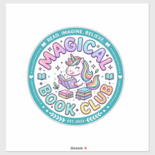 Sticker Licorne Club de Livre Magique T-shirt Drôle Graphi