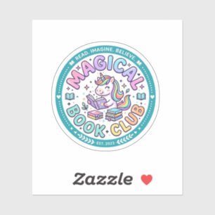 Sticker Licorne Club de Livre Magique T-shirt Drôle Graphi