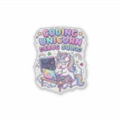 Sticker Licorne Coding Licorne Debug Squad Marché Charmant (Devant)