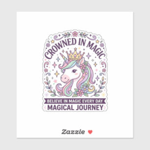 Sticker Licorne Couronnée en Typographie Gras Graphique T