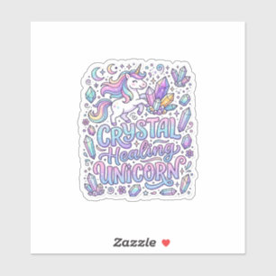 Sticker Licorne Cristal Guérison Cadeau Licorne Idée Vecto