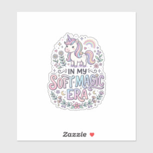 Sticker Licorne Dans Mon Ère De Magie Douce Typographie Lu