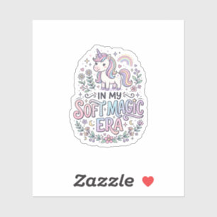 Sticker Licorne Dans Mon Ère De Magie Douce Typographie Lu