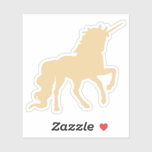 Sticker licorne d'or (Feuille)