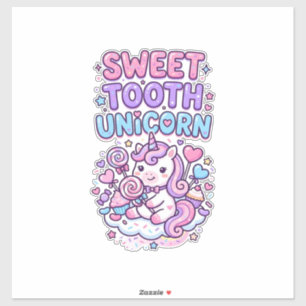 Sticker Licorne Douce Dent Licorne Mignonne Pastel Mignon