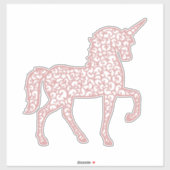 Sticker licorne en dentelle rose (Feuille)
