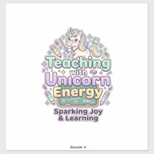 Sticker Licorne Enseignement avec Licorne Énergie Gras Typ