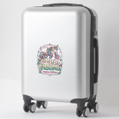 Sticker Licorne Fa La La La Fabuleux Fond Blanc Mignon (Sur valise)