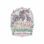 Sticker Licorne Fa La La La Fabuleux Fond Blanc Mignon (Devant)